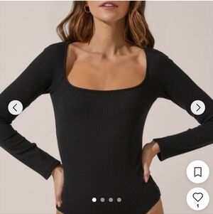 ASTR The Label Square Neck Long Sleeve Bodysuit